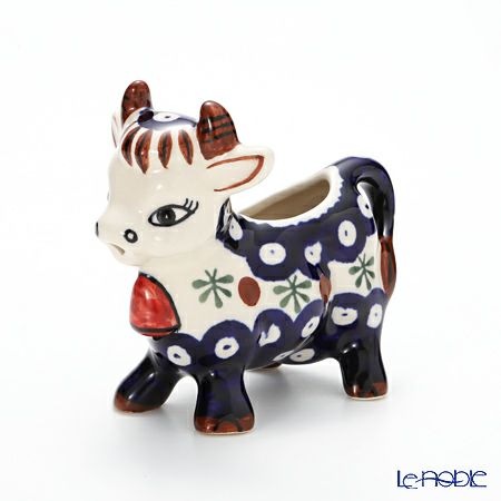 ポーリッシュポタリー（ポーランド陶器） ボレスワヴィエツ クリーマー（ウシ） 75ml 1885／D-41