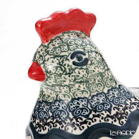 ポーリッシュポタリー（ポーランド陶器） ボレスワヴィエツ 蓋付ディッシュ（ニワトリ） 32.5cm 1773／1788／DU158