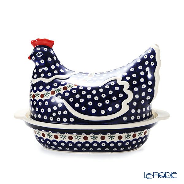 ポーリッシュポタリー（ポーランド陶器） ボレスワヴィエツ 蓋付きディッシュ（ニワトリ） 32.5cm 1773／1788／D-41