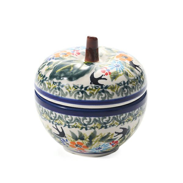 ポーリッシュポタリー（ポーランド陶器） ボレスワヴィエツ キャニスター（リンゴ） 9.2cm／100ml 1899／DU-182