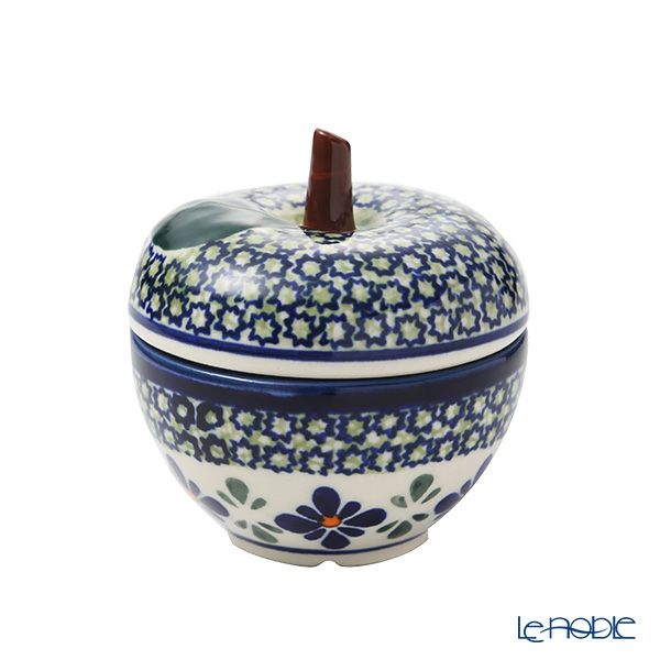 ポーリッシュポタリー（ポーランド陶器） ボレスワヴィエツ キャニスター（リンゴ） 9.2cm／100ml 1899／DU-60