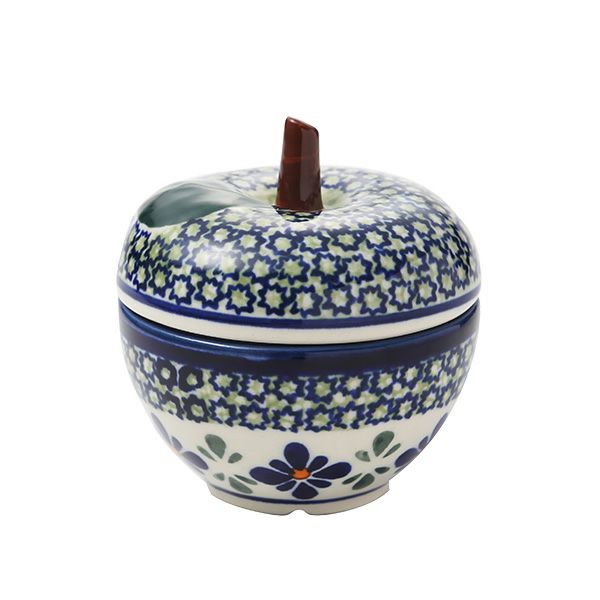 ポーリッシュポタリー（ポーランド陶器） ボレスワヴィエツ キャニスター（リンゴ） 9.2cm／100ml 1899／DU-60