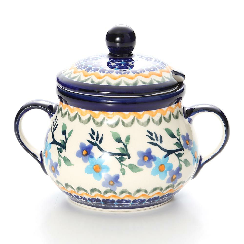 ポーリッシュポタリー（ポーランド陶器） ボレスワヴィエツ シュガーボウル 250ml／9.8cm 1354／A-1154A