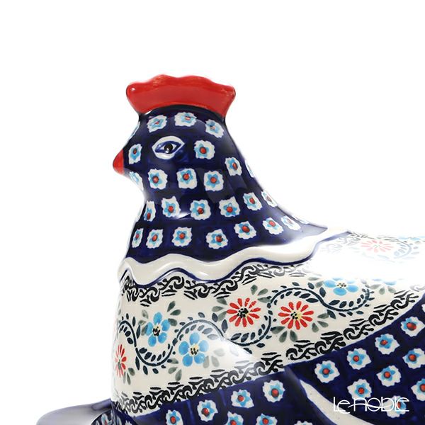 ポーリッシュポタリー（ポーランド陶器） ボレスワヴィエツ 蓋付きディッシュ（ニワトリ） 32.5cm 1773／1788／A-1145A