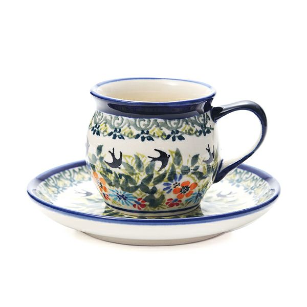 ポーリッシュポタリー（ポーランド陶器） ボレスワヴィエツ コーヒーカップ＆ソーサー 160ml／14.2cm 913／710／DU-182