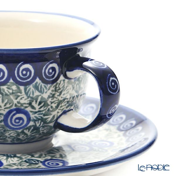 ポーリッシュポタリー（ポーランド陶器） ボレスワヴィエツ ティーカップ＆ソーサー 220ml／16cm 775／836／A-1073A