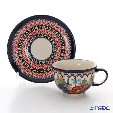 ポーリッシュポタリー（ポーランド陶器） ボレスワヴィエツ ティーカップ＆ソーサー 220ml／16cm 775／836／ART-149 アートコレクション
