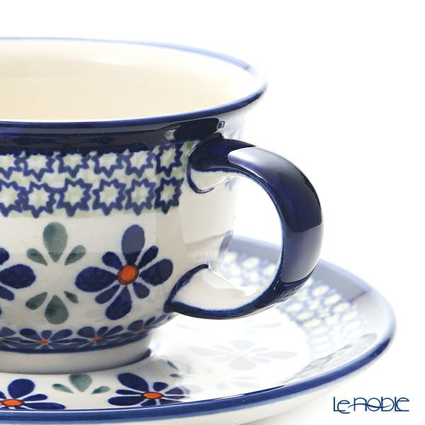 ポーリッシュポタリー（ポーランド陶器） ボレスワヴィエツ ティーカップ＆ソーサー 220ml／16cm 775／836／DU-60