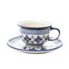 ポーリッシュポタリー（ポーランド陶器） ボレスワヴィエツ ティーカップ＆ソーサー 220ml／16cm 775／836／DU-60