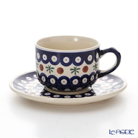 ポーリッシュポタリー（ポーランド陶器） ボレスワヴィエツ ティーカップ＆ソーサー 210ml／16cm 886／883／D-41