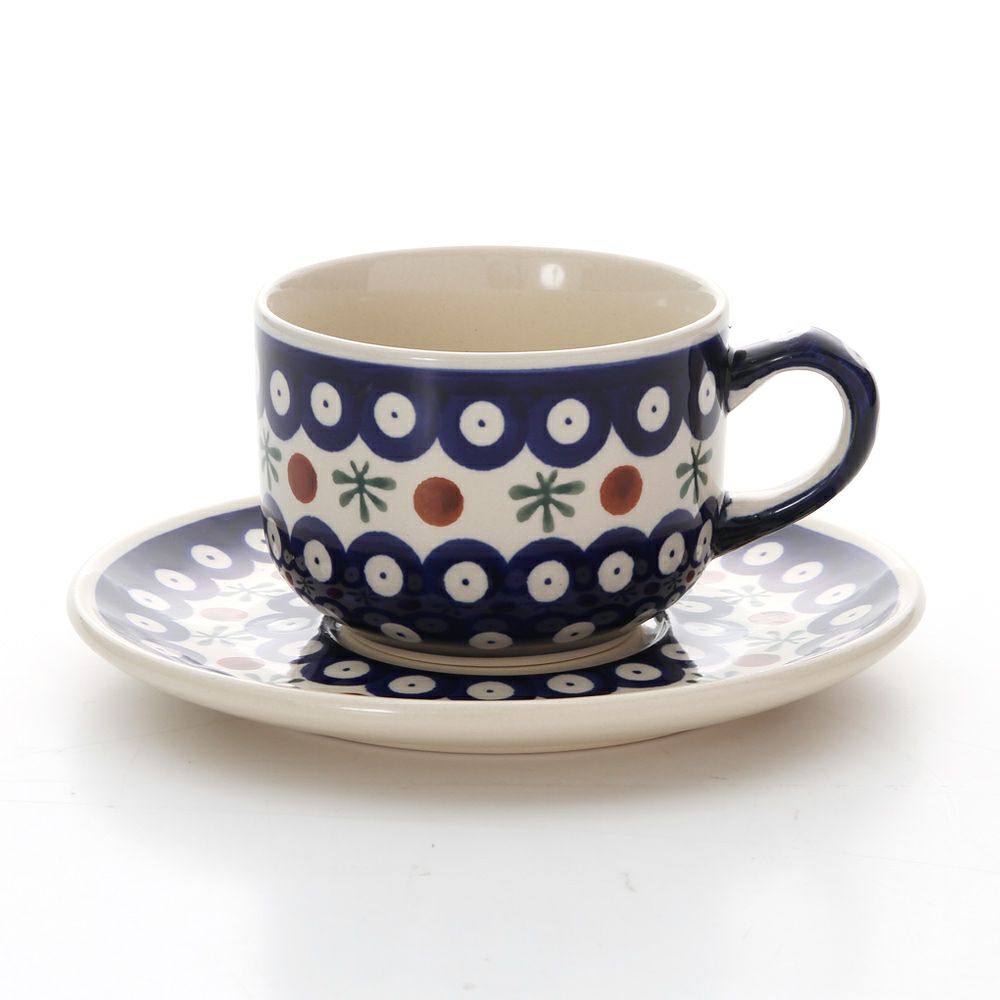 ポーリッシュポタリー（ポーランド陶器） ボレスワヴィエツ ティーカップ＆ソーサー 210ml／16cm 886／883／D-41