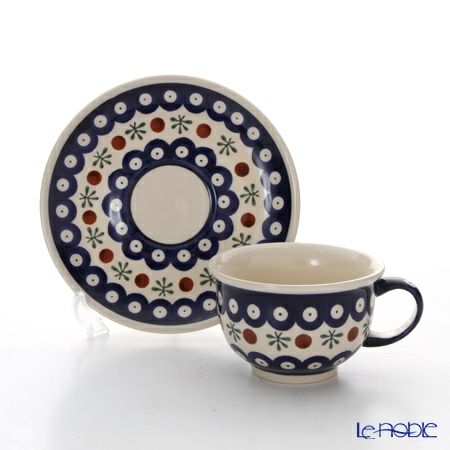 ポーリッシュポタリー（ポーランド陶器） ボレスワヴィエツ ティーカップ＆ソーサー 220ml／16cm 775／836／D-41