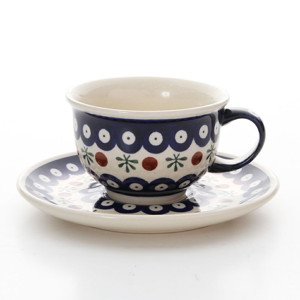 ポーリッシュポタリー（ポーランド陶器） ボレスワヴィエツ ティーカップ＆ソーサー 220ml／16cm 775／836／D-41