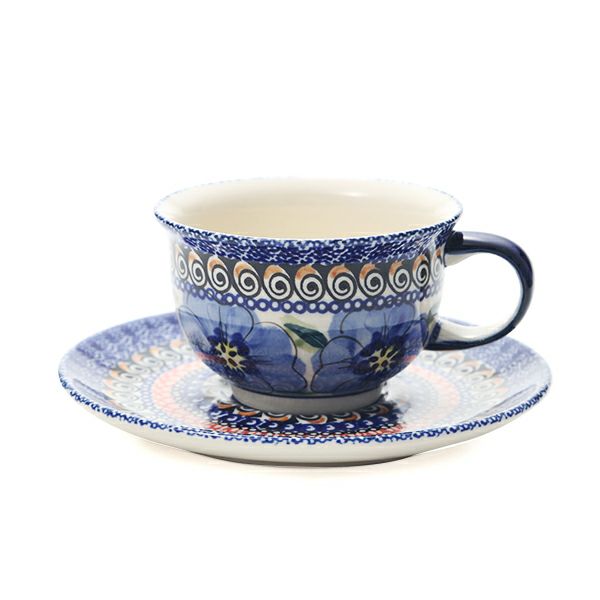 ポーリッシュポタリー（ポーランド陶器） ボレスワヴィエツ ティーカップ＆ソーサー 220ml／16cm 775／836／ART-148 アートコレクション