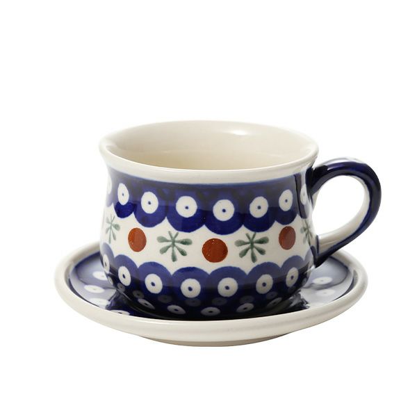 ポーリッシュポタリー（ポーランド陶器） ボレスワヴィエツ ティーカップ＆ソーサー 200ml／12.7cm 1595／1596／D-41