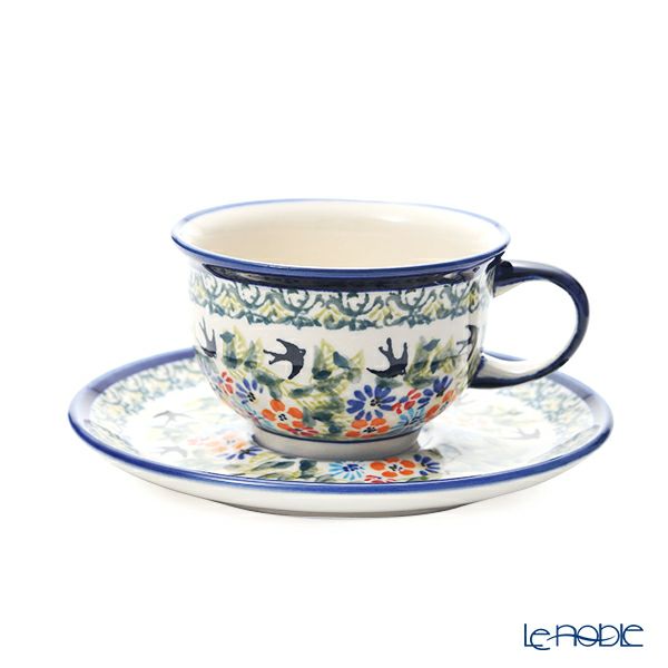 ポーリッシュポタリー（ポーランド陶器） ボレスワヴィエツ ティーカップ＆ソーサー 220ml／16cm 775／836／DU-182