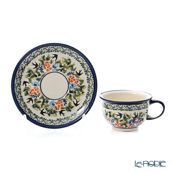 ポーリッシュポタリー（ポーランド陶器） ボレスワヴィエツ ティーカップ＆ソーサー 220ml／16cm 775／836／DU-182