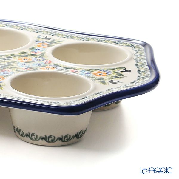 ポーリッシュポタリー（ポーランド陶器） ボレスワヴィエツ マフィン型／カップケーキ型 プレート 22×38cm 1778／DU-182