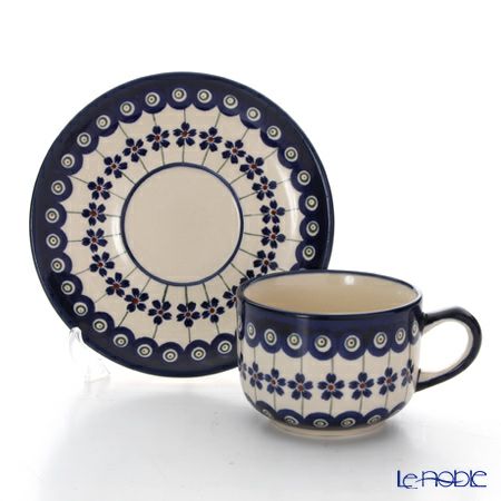 ポーリッシュポタリー（ポーランド陶器） ボレスワヴィエツ ティーカップ＆ソーサー 210ml／16cm 886／883／A-166A
