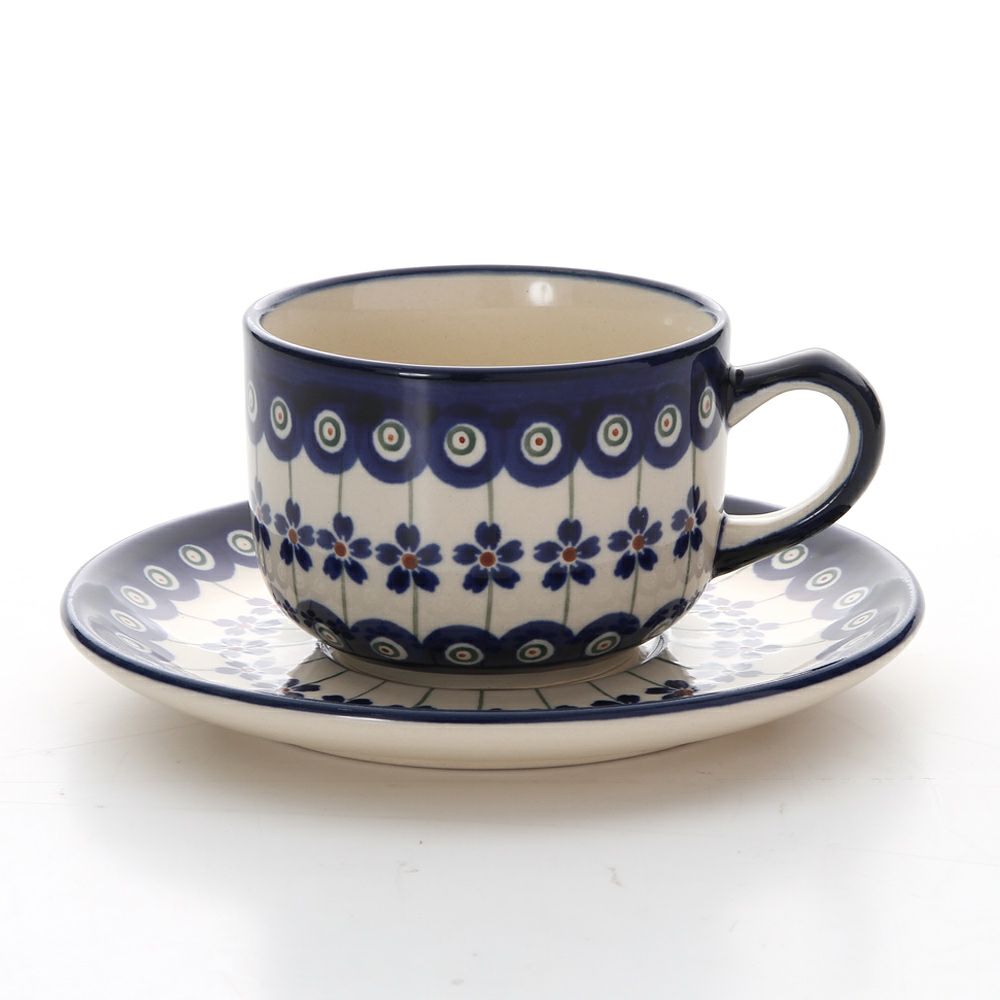 ポーリッシュポタリー（ポーランド陶器） ボレスワヴィエツ ティーカップ＆ソーサー 210ml／16cm 886／883／A-166A