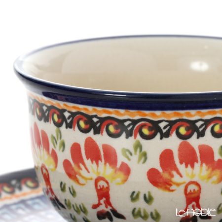 ポーリッシュポタリー（ポーランド陶器） ボレスワヴィエツ ティーカップ＆ソーサー 220ml／16cm 775／836／DU-184