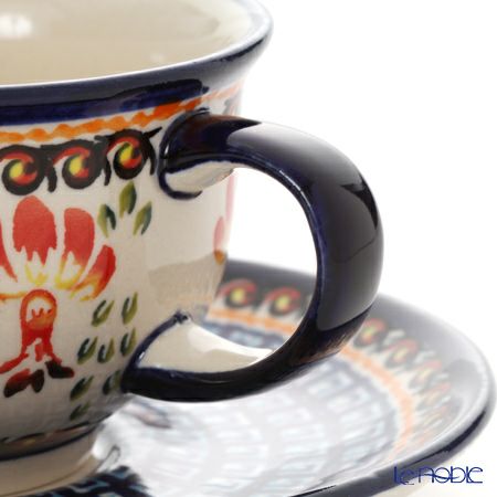 ポーリッシュポタリー（ポーランド陶器） ボレスワヴィエツ ティーカップ＆ソーサー 220ml／16cm 775／836／DU-184