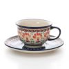 ポーリッシュポタリー（ポーランド陶器） ボレスワヴィエツ ティーカップ＆ソーサー 220ml／16cm 775／836／DU-184