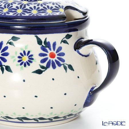 ポーリッシュポタリー（ポーランド陶器） ボレスワヴィエツ シュガーボウル 250ml／9.8cm 1354／A-1163A