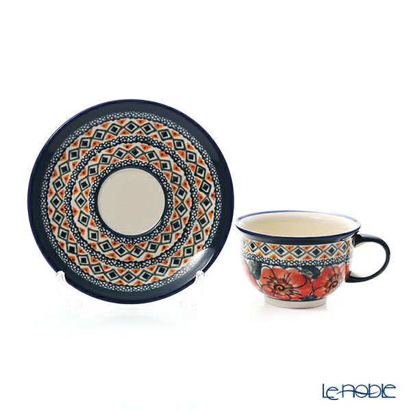 ポーリッシュポタリー（ポーランド陶器） ボレスワヴィエツ ティーカップ＆ソーサー 220ml／16cm 775／836／ART-124 アートコレクション