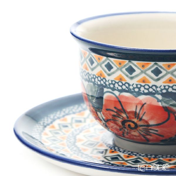 ポーリッシュポタリー（ポーランド陶器） ボレスワヴィエツ ティーカップ＆ソーサー 220ml／16cm 775／836／ART-124 アートコレクション