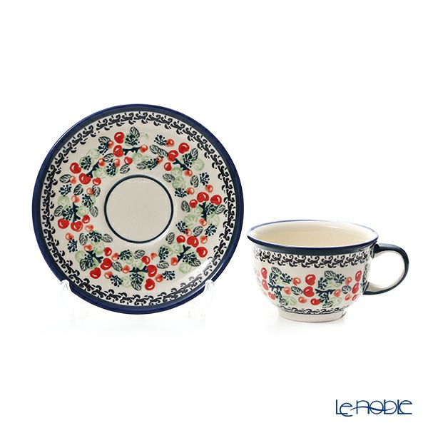 ポーリッシュポタリー（ポーランド陶器） ボレスワヴィエツ ティーカップ＆ソーサー 220ml／16cm 775／836／DU-158