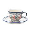 ポーリッシュポタリー（ポーランド陶器） ボレスワヴィエツ ティーカップ＆ソーサー 220ml／16cm 775／836／DU-158