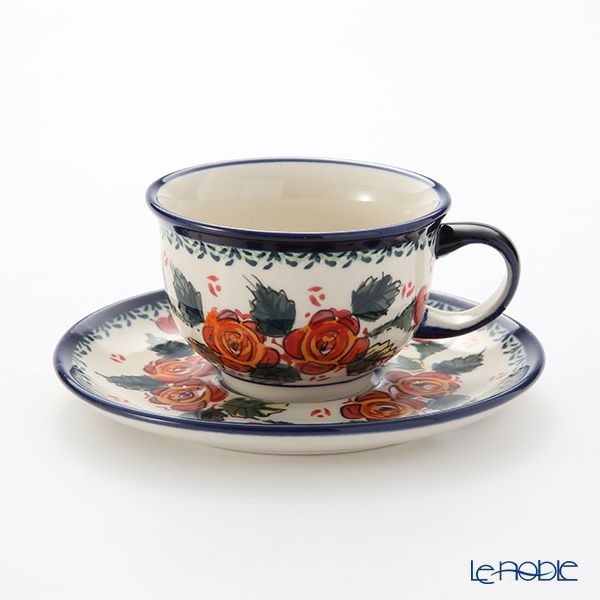ポーリッシュポタリー（ポーランド陶器） ボレスワヴィエツ ティーカップ＆ソーサー 220ml／16cm 775／836／ART-198 アートコレクション