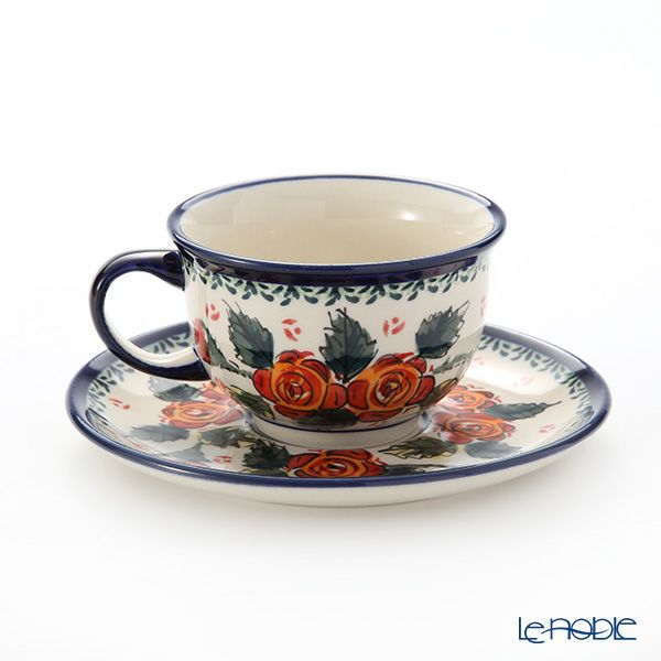 ポーリッシュポタリー（ポーランド陶器） ボレスワヴィエツ ティーカップ＆ソーサー 220ml／16cm 775／836／ART-198 アートコレクション