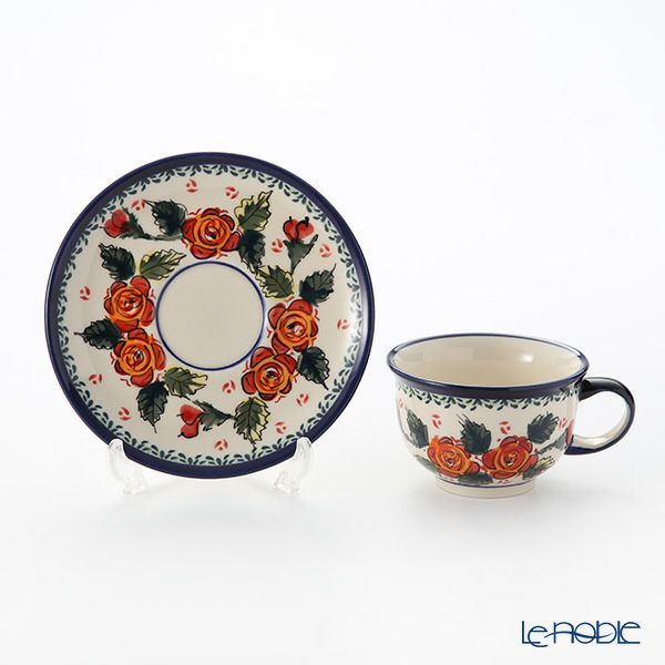 ポーリッシュポタリー（ポーランド陶器） ボレスワヴィエツ ティーカップ＆ソーサー 220ml／16cm 775／836／ART-198 アートコレクション