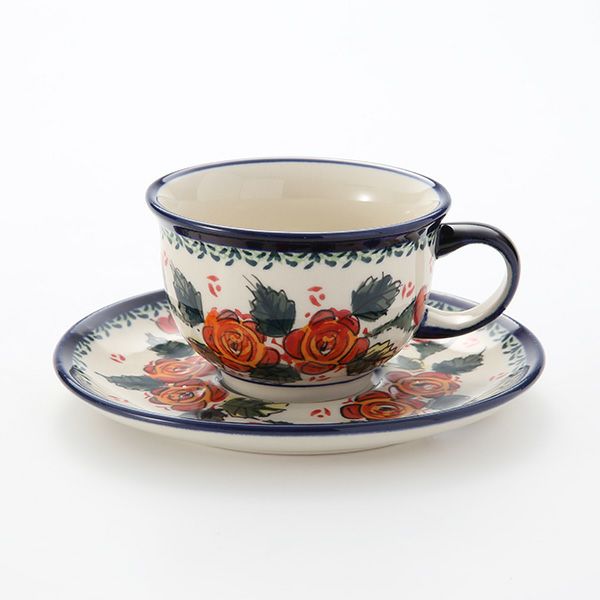 ポーリッシュポタリー（ポーランド陶器） ボレスワヴィエツ ティーカップ＆ソーサー 220ml／16cm 775／836／ART-198 アートコレクション