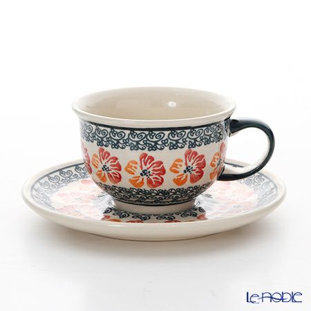 ポーリッシュポタリー（ポーランド陶器） ボレスワヴィエツ ティーカップ＆ソーサー 220ml／16cm 775／836／955