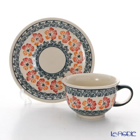 ポーリッシュポタリー（ポーランド陶器） ボレスワヴィエツ ティーカップ＆ソーサー 220ml／16cm 775／836／955