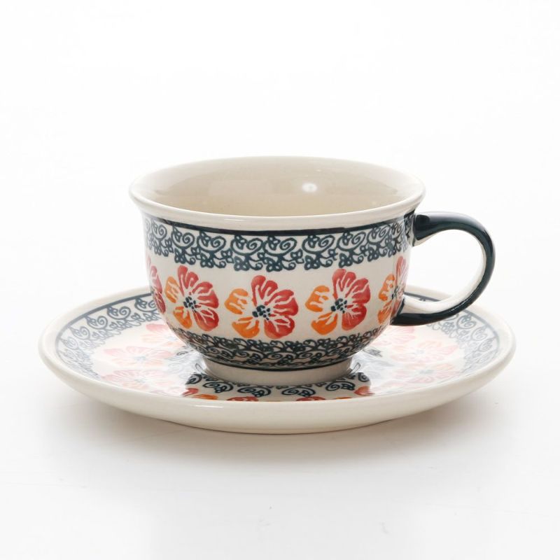 ポーリッシュポタリー（ポーランド陶器） ボレスワヴィエツ ティーカップ＆ソーサー 220ml／16cm 775／836／955