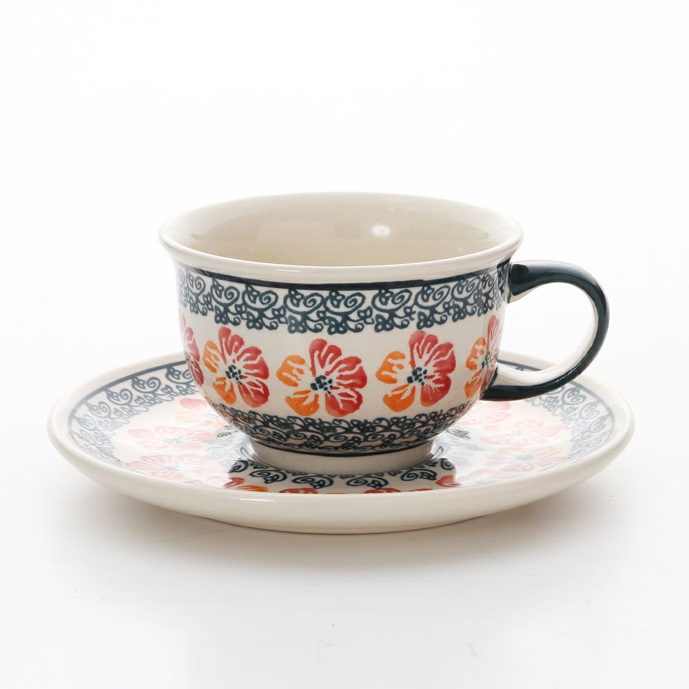 ポーリッシュポタリー（ポーランド陶器） ボレスワヴィエツ ティーカップ＆ソーサー 220ml／16cm 775／836／955