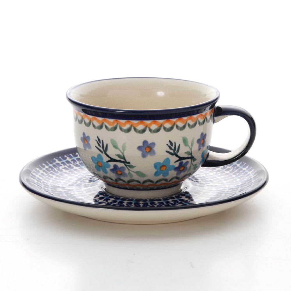 ポーリッシュポタリー（ポーランド陶器） ボレスワヴィエツ ティーカップ＆ソーサー 220ml／16cm 775／836／A-1154A