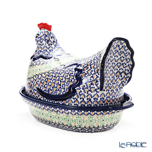 ポーリッシュポタリー（ポーランド陶器） ボレスワヴィエツ 蓋付きディッシュ（ニワトリ） 32.5cm 1773／1788／A-1155A