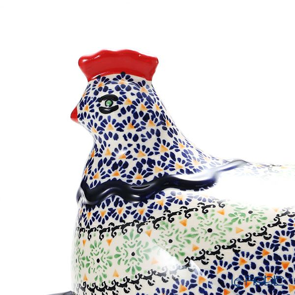 ポーリッシュポタリー（ポーランド陶器） ボレスワヴィエツ 蓋付きディッシュ（ニワトリ） 32.5cm 1773／1788／A-1155A