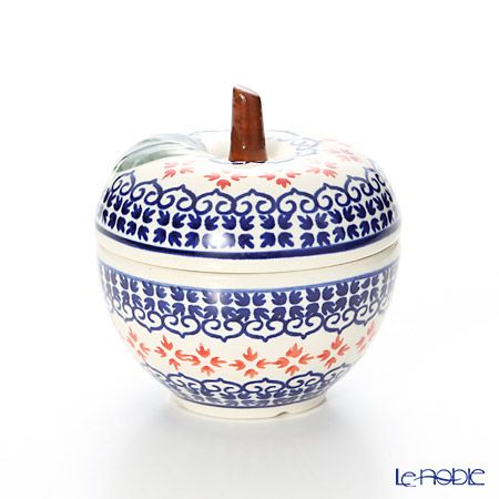 ポーリッシュポタリー（ポーランド陶器） ボレスワヴィエツ キャニスター（リンゴ） 9.2cm／100ml 1899／1046