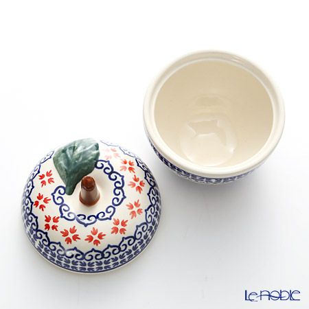 ポーリッシュポタリー（ポーランド陶器） ボレスワヴィエツ キャニスター（リンゴ） 9.2cm／100ml 1899／1046