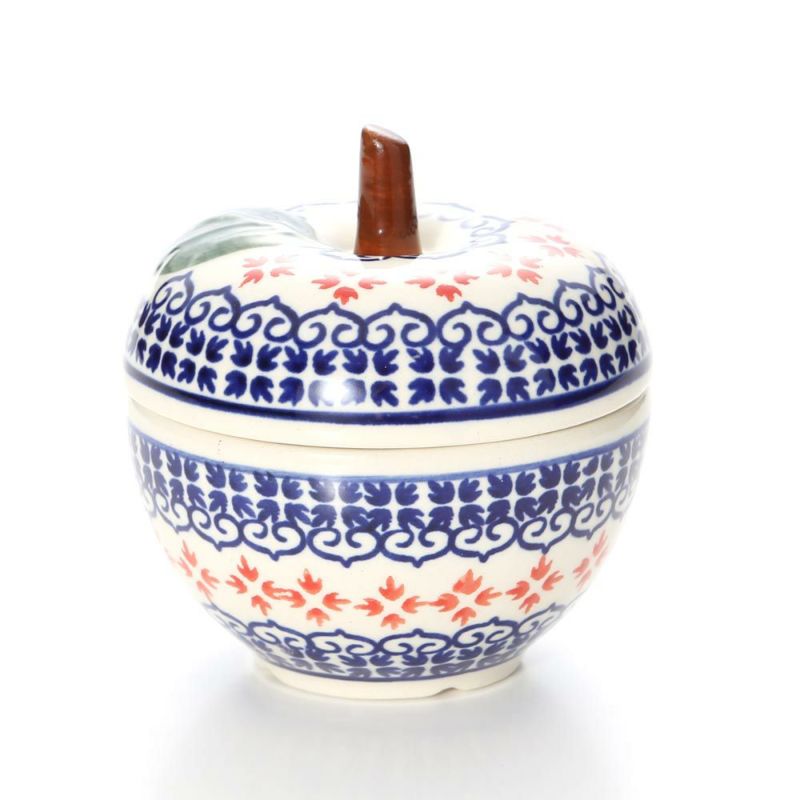 ポーリッシュポタリー（ポーランド陶器） ボレスワヴィエツ キャニスター（リンゴ） 9.2cm／100ml 1899／1046