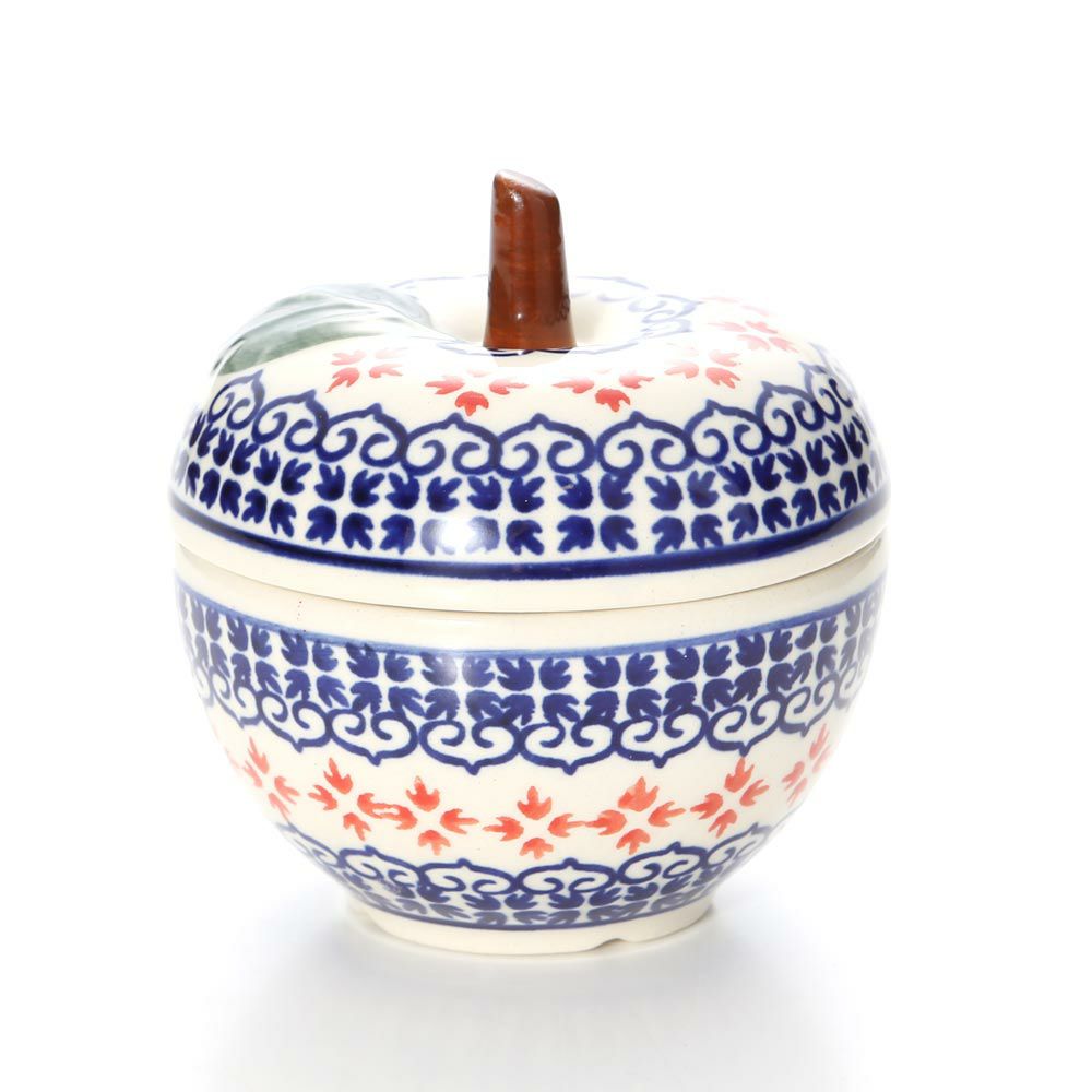 ポーリッシュポタリー（ポーランド陶器） ボレスワヴィエツ キャニスター（リンゴ） 9.2cm／100ml 1899／1046