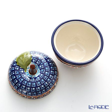 ポーリッシュポタリー（ポーランド陶器） ボレスワヴィエツ キャニスター（リンゴ） 9.2cm／100ml 1899／DU-184