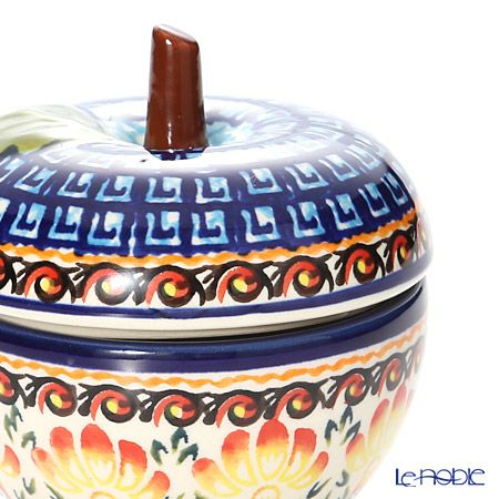 ポーリッシュポタリー（ポーランド陶器） ボレスワヴィエツ キャニスター（リンゴ） 9.2cm／100ml 1899／DU-184