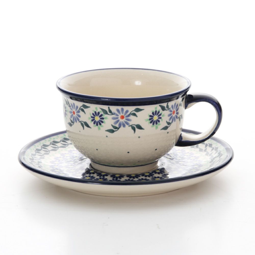 ポーリッシュポタリー（ポーランド陶器） ボレスワヴィエツ ティーカップ＆ソーサー 220ml／16cm 775／836／A-1163A
